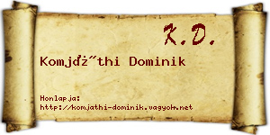Komjáthi Dominik névjegykártya