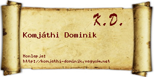 Komjáthi Dominik névjegykártya